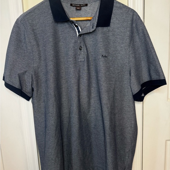 Michael Kors Navy Textured Polo - Picture 3 of 6